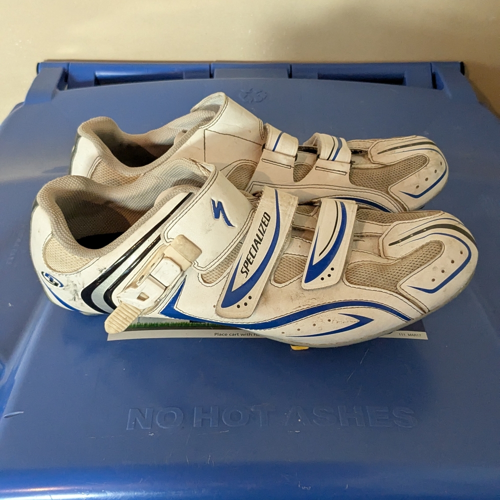 Specialized Elite RD Men's White and Blue Cycling Shoes - Size 49